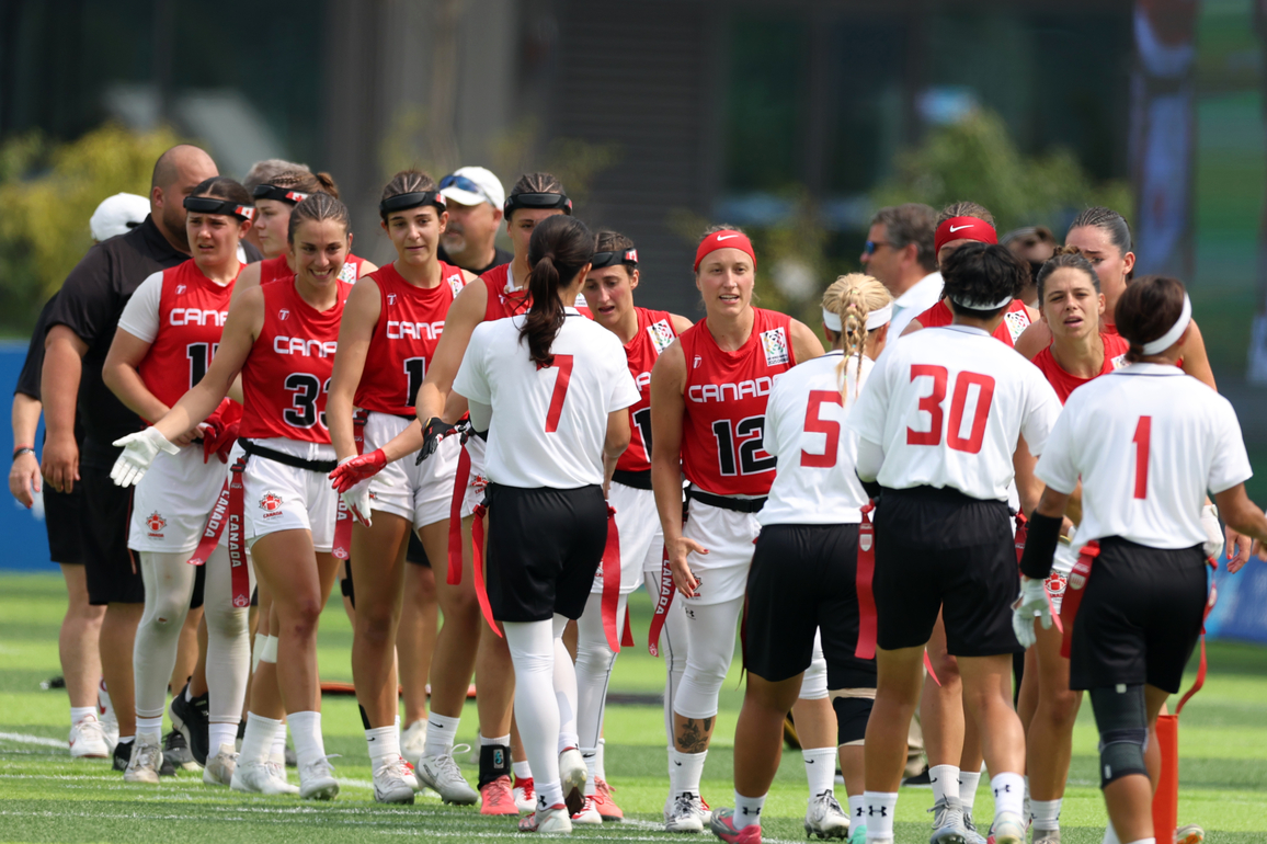 (SP)CHINA-CHENGDU-THE WORLD GAMES 2025-FLAG FOOTBALL-WOMEN'S QUARTERFINAL-CAN VS JPN (CN)