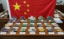 Bandeira da China amostras minerais
