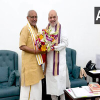 NDA's VP candidate CP Radhakrishnan meets Amit Shah in Delhi