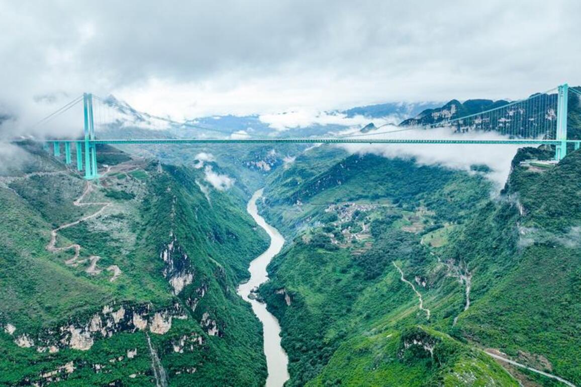 Update: World's tallest bridge opens to traffic in southwest China's Guizhou