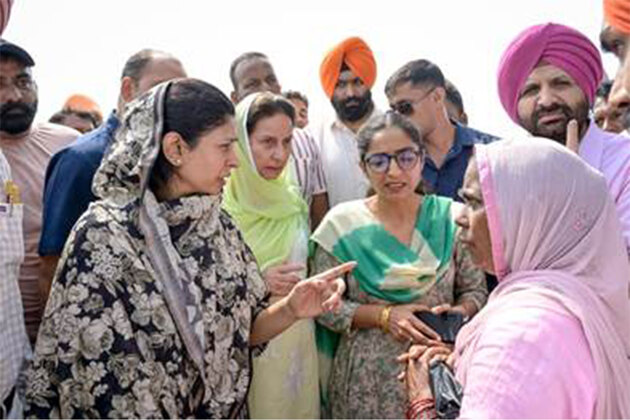 Punjab: Union MoS Raksha Khadse reviews flood-hit areas of Samana and Sanaur