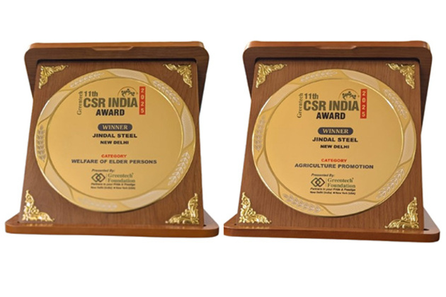 Jindal Steel & Power Honoured with Dual Greentech Awards for Excellence in Agriculture Promotion and Welfare of Elder Persons