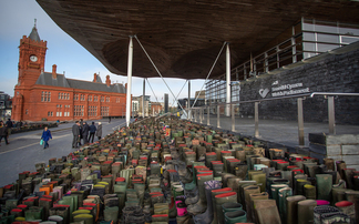 5,500 wellies outside Senedd to signal job losses from Wales' Sustainable Farming Scheme