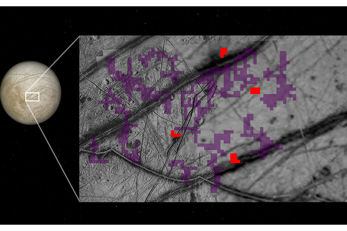 Recent study of NASA's Galileo mission points to Ammonia on Europa's surface