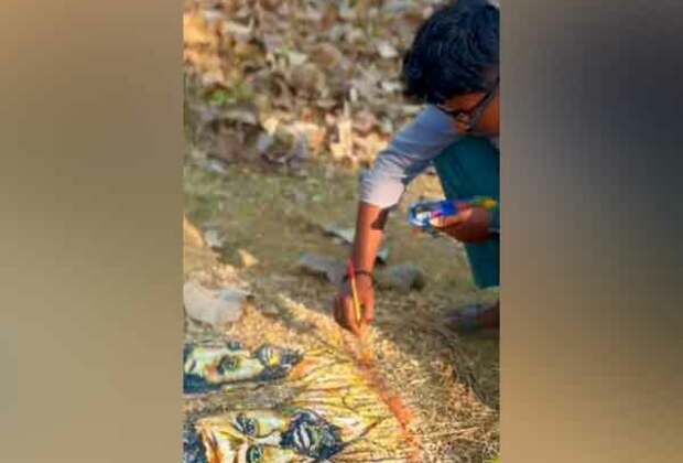 Andhra: Chittoor artist creates painting of Rohit Sharma, Virat Kohli to celebrate India's Champions Trophy win