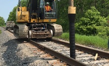  The Geopier GeoSpike system being installed