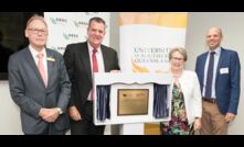  USQ Chancellor John Dornbusch, Minister Mark Furner, Vice-Chancellor Professor Geraldine Mackenzie and GRDC Chairman John Woods. Picture courtesy USQ.