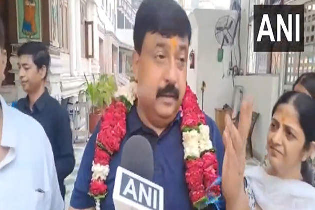 BJP's Ludhiana West candidate Jiwan Gupta offers prayers at Durga Mata Mandir ahead of bypoll results