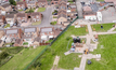 An aerial shot of the borehole drilling at Marshland Primary Academy for ground source heat pump installation by Kensa