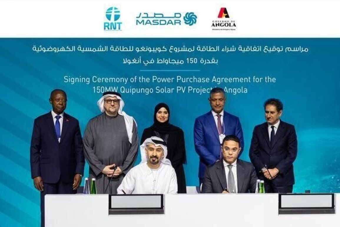Masdar signs landmark PPA for 150MW Quipungo Solar PV project in Angola