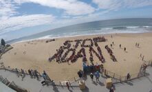 The Stop Adani protest at Wollongong.