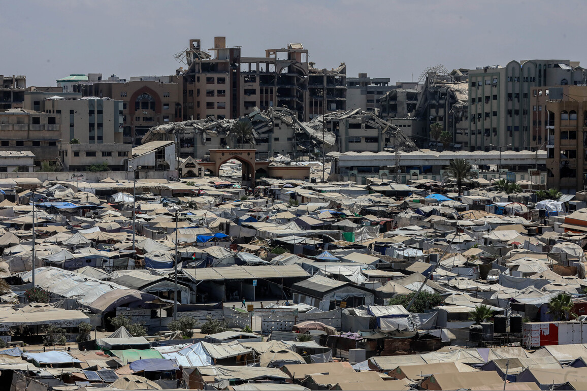 MIDEAST-GAZA CITY-DISPLACED PEOPLE-TENTS