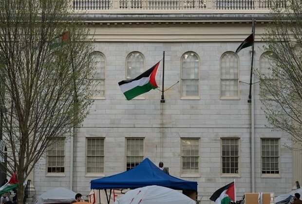 Student Protesters Raise Palestinian Flags at Harvard