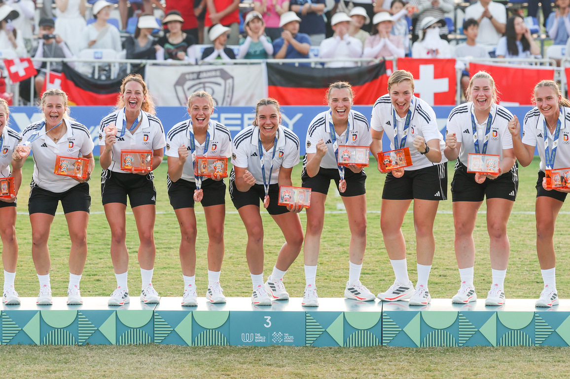 (SP)CHINA-CHENGDU-THE WORLD GAMES 2025-FISTBALL-WOMEN'S-AWARDING CEREMONY (CN)