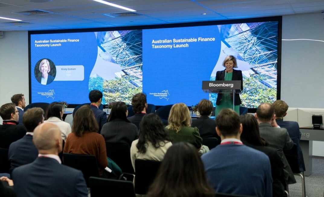 ASFI chief executive Kristy Graham at the launch of the taxonomy in Sydney.