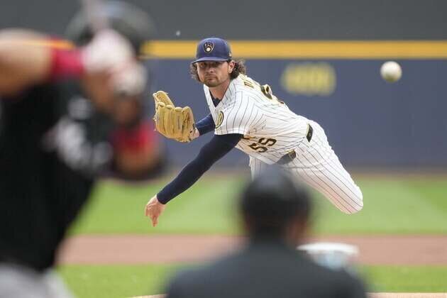Shane Drohan takes ball for Brewers against visiting Rockies