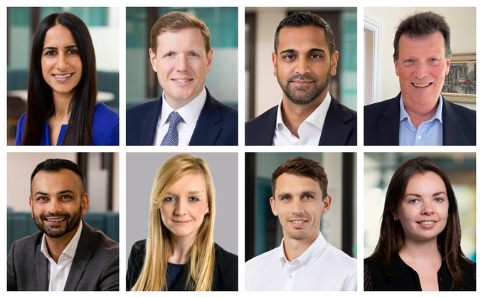 (Top row L-R:) Reena Tanna, Julien Masselot, Nikhil Patel and Paul Brice (Bottom row L-R): Harshil Shah, Karyn Cooke, Lewys Curteis and Katie North-Walker (Top row L-R:) Reena Tanna, Julien Masselot, Nikhil Patel and Paul Brice (Bottom row L-R): Harshil Shah, Karyn Cooke, Lewys Curteis and Katie North-Walker