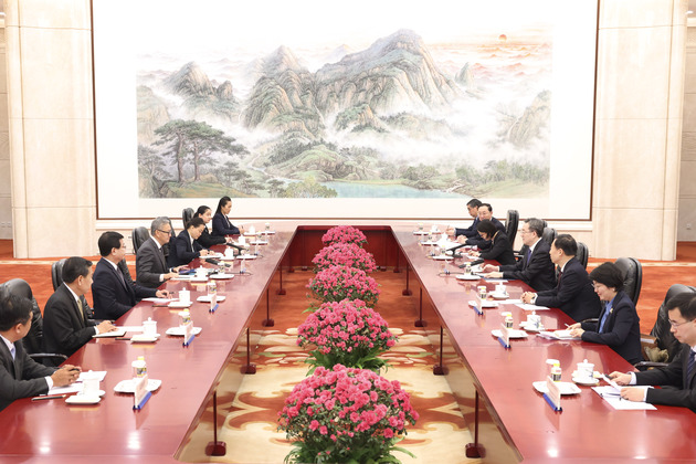 CHINA-BEIJING-DING XUEXIANG-LAO FM-MEETING (CN)