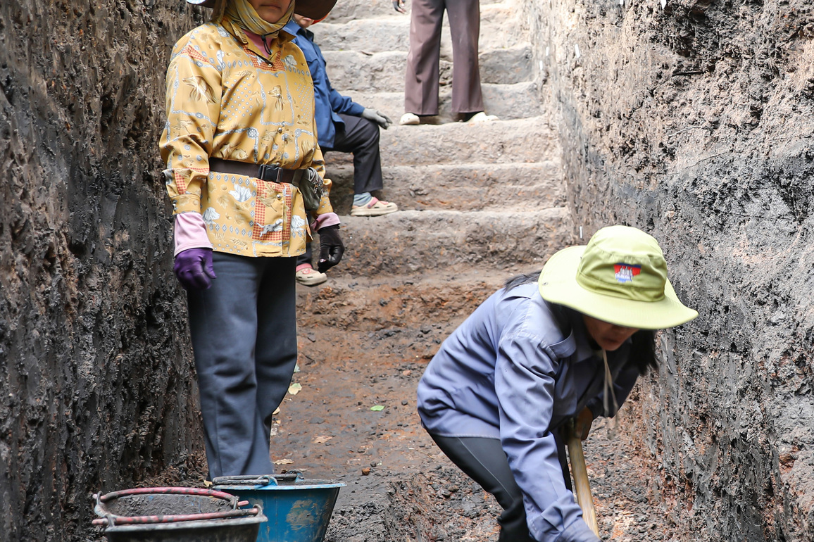 CAMBODIA-SIEM REAP-FORMER ROYAL PALACE OF ANGKOR THOM-RESEARCH STUDY