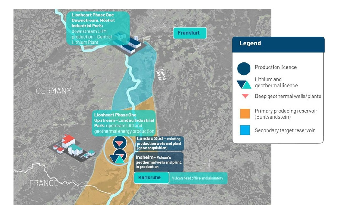 Vulcan Energy’s Phase One upstream assets include the newly acquired Geox assets around the City of Landau 