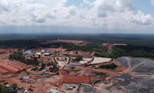 Aerial view of Kakula’s main declines, ore stockpiles, workshops under construction and the first phase of accommodations