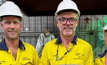 Lefroy exploration manager Chris Hesford, CEO Graeme Gribbin and administration manager Kristel Sarak with one of the first bars.