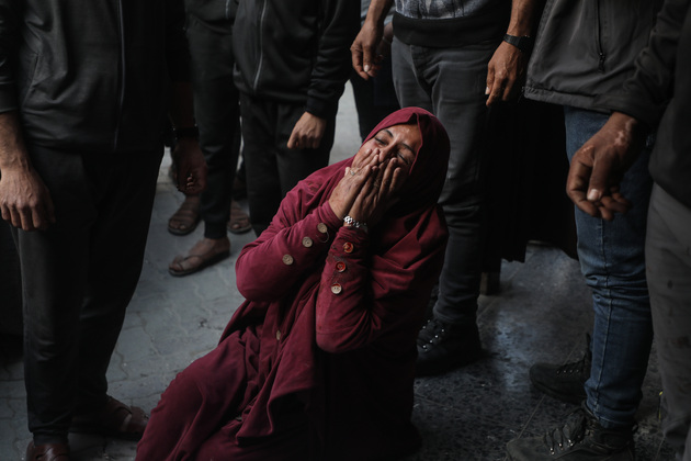 MIDEAST-GAZA CITY-HOSPITAL-MOURNING