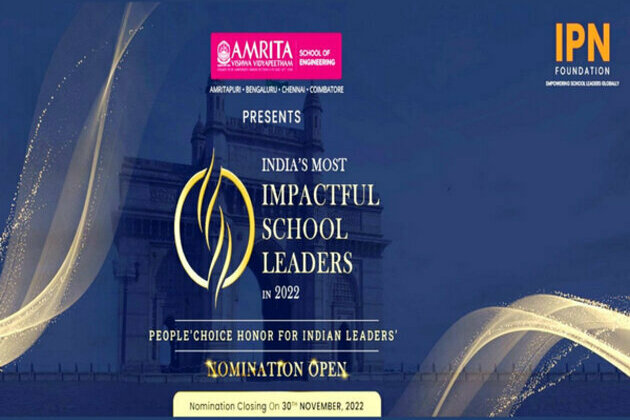 IPN India Forumin association with Amrita Vishwa Vidyapeetham to HONOUR 100 SCHOOL LEADERS from PAN India