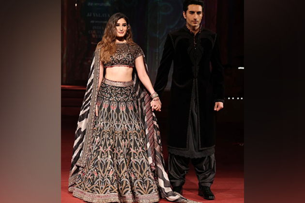 Ibrahim Ali Khan, Rasha Thadani debut at India Couture Week 2025 as JJ Valaya's showstoppers