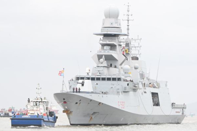 Spanish and Italian Navy ships engage in tactical exercises with Indian Navy in Mumbai