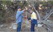  Parce Landowner with Exploration Manager, Ric Jason, pegging an area proximal to the Parce-1 well location