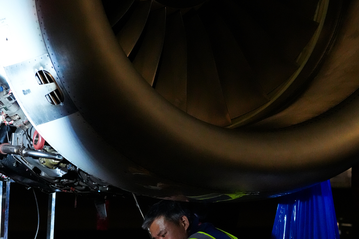 (HainanOutlook)CHINA-HAINAN-HAIKOU-CICPE-THEMED PLANE-MAINTENANCE (CN)