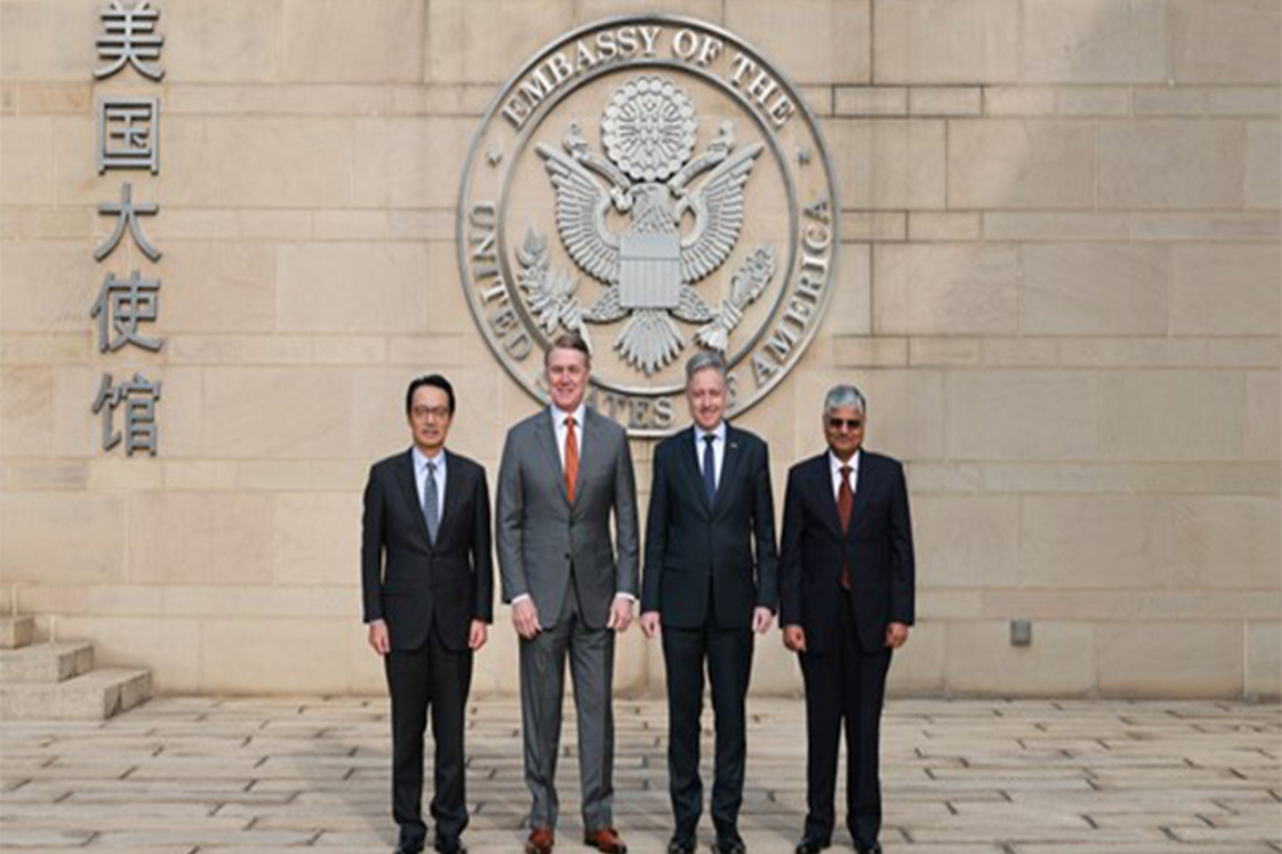 Quad Ambassadors reaffirm grouping's role for "free and open" Indo-Pacific amid China's Military Exercise in South China Sea