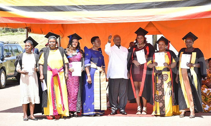 Museveni passes out over 9,000 vocational skills female graduates Museveni passes out over 9,000 vocational skills female graduates