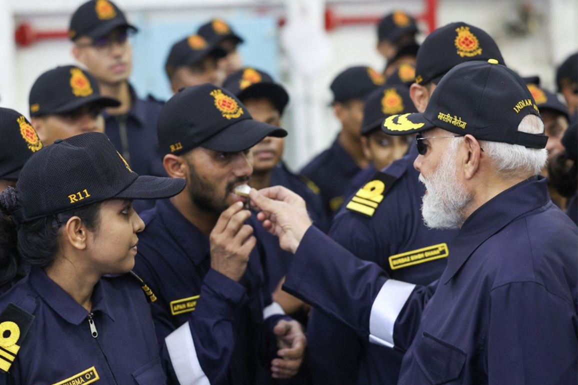 "People love celebrating Diwali with their families. And so do I," says PM Modi as he celebrates Diwali with Navy personnel onboard INS Vikrant