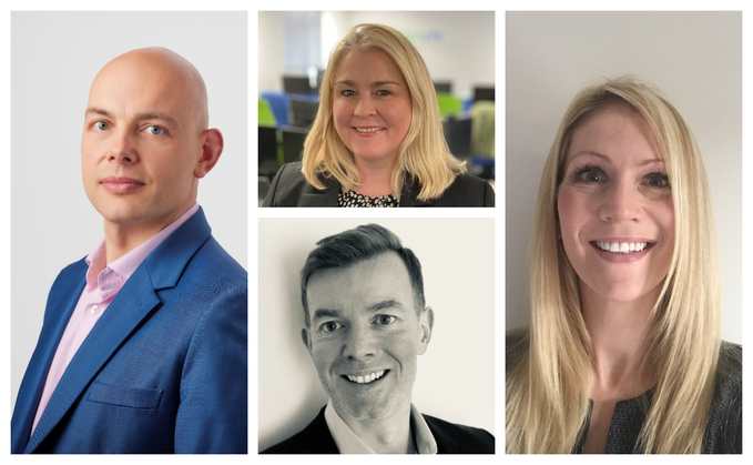Clockwise (L-R): L&G's Gareth Mee, Pi Partnership's Joanne Holden, Broadstone's Kelly Parsons, Arc Pensions Law's Ian D'Costa