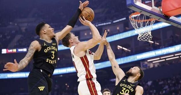 Warriors overcome loss of Jimmy Butler III ( knee ) to beat Heat