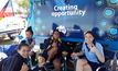 Hedland high school students with FMG's Recruitment Trailer.