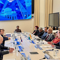 Former Russian PM Mikhail Fradkov meets Kanimozhi-led delegation; discusses threats posed by terrorism