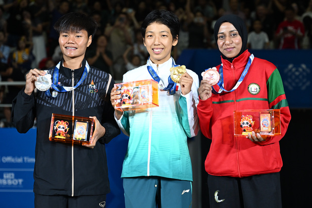 (SP)CHINA-CHENGDU-THE WORLD GAMES 2025-MUAYTHAI-WOMEN'S -48KG-AWARDING CEREMONY(CN)