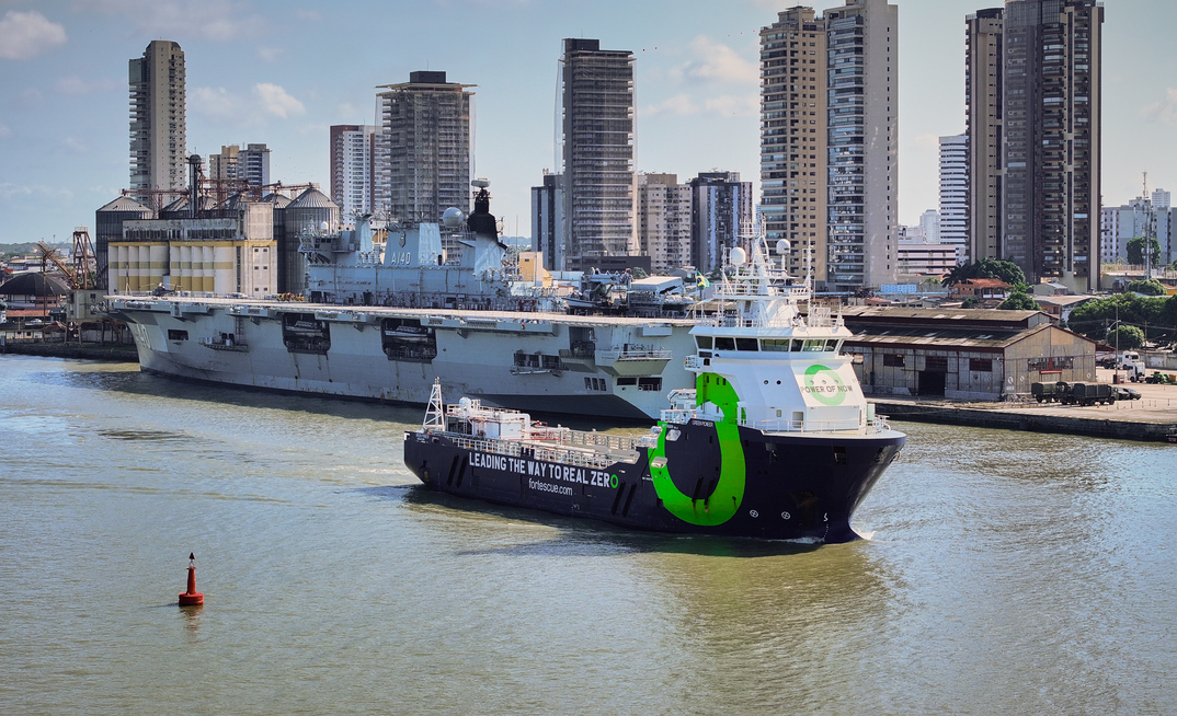 Green Pioneer, da Fortescue, chega ao Brasil para COP30