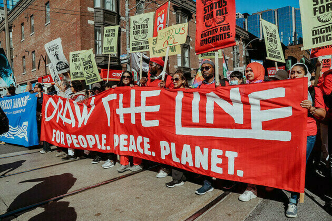 Global Climate Marches Call Out Banks as Canadian 'Draw the Line' Rallies Challenge Carney's Agenda