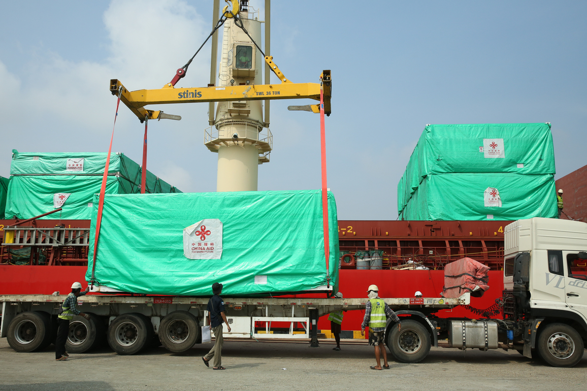 MYANMAR-YANGON-CHINA-13TH BATCH-HUMANITARIAN AID SUPPLIES