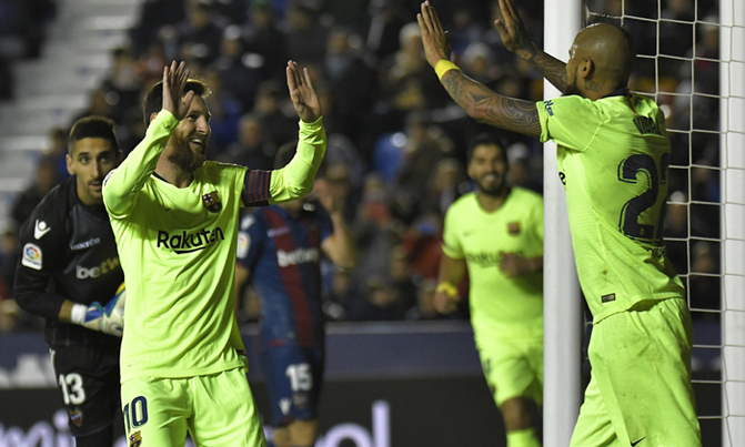 Messi hat-trick restores Barcelona's lead Messi hat-trick restores Barcelona's lead