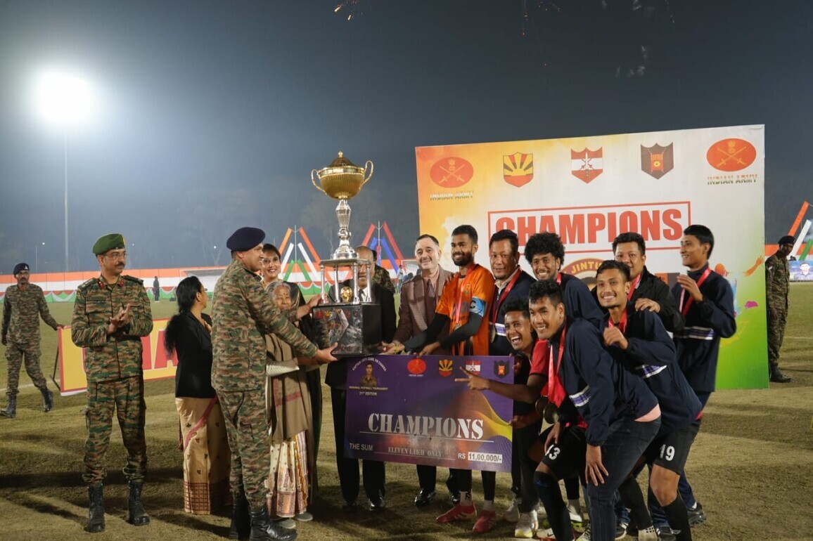 Assam: Grand finale of 21st Capt Jintu Gogoi, Vir Chakra Memorial Football Tournament held in Duliajan