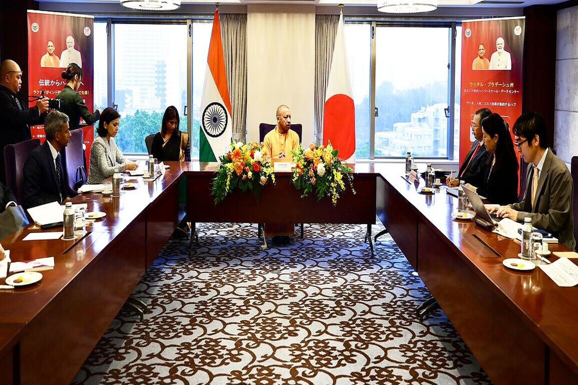UP CM Yogi Adityanath discusses deepening India-Japan industrial ties with JETRO CEO in Tokyo