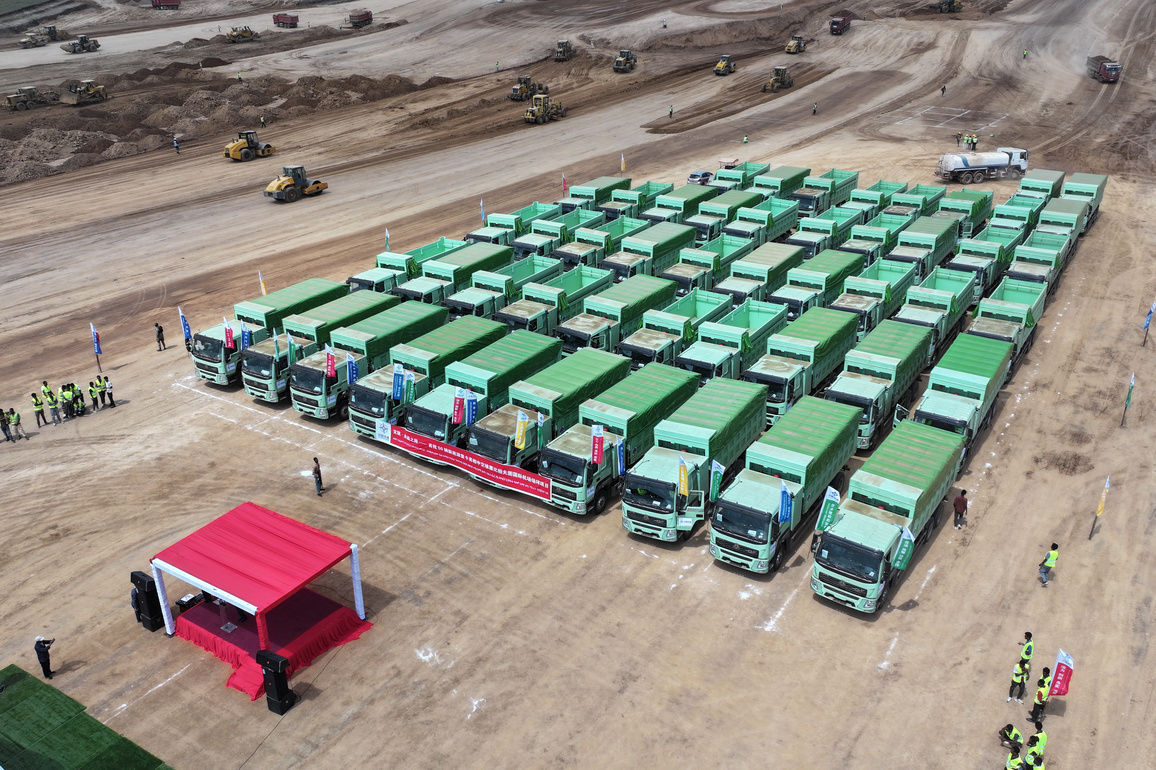 ETHIOPIA-OROMIA-BISHOFTU INT'L AIRPORT-ELECTRIC HEAVY-DUTY TRUCKS