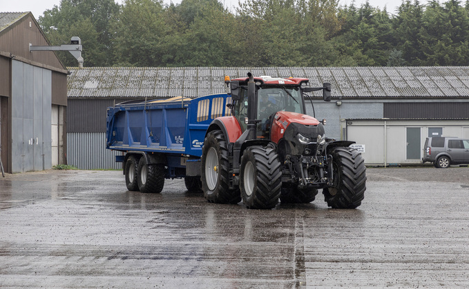 300hp Case IH Optum is as capable with trailer work as it is with field work, according to Robin Turney.