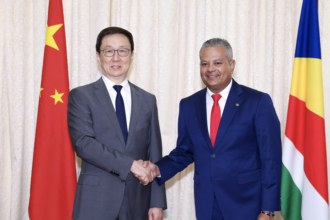 SEYCHELLES-VICTORIA-CHINA-HAN ZHENG-VICE PRESIDENT-TALKS