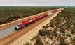 Some of the autonomous road trains MinRes is trialling.